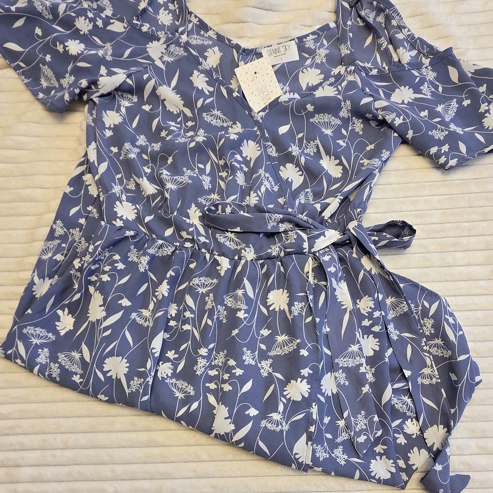 SIENNA SKY -Floral Blue Women's Dress